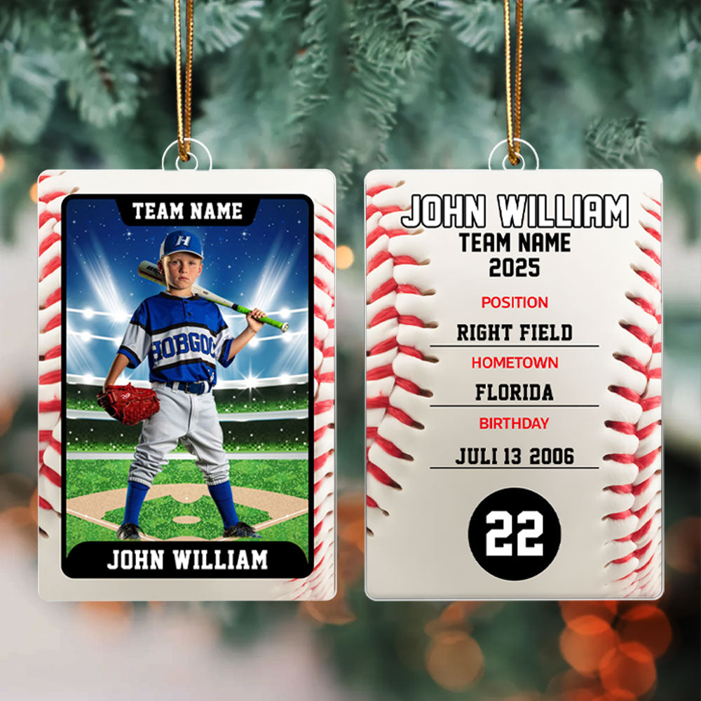 Baseball Card - Personalized Acrylic Ornament - Custom Photo Gift For Baseball Player T1807 Pt99