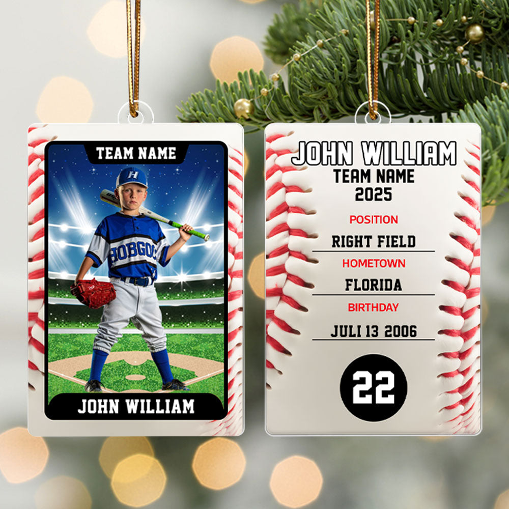 Baseball Card - Personalized Acrylic Ornament - Custom Photo Gift For Baseball Player T1807 Pt99
