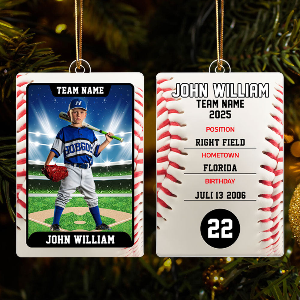 Baseball Card - Personalized Acrylic Ornament - Custom Photo Gift For Baseball Player T1807 Pt99