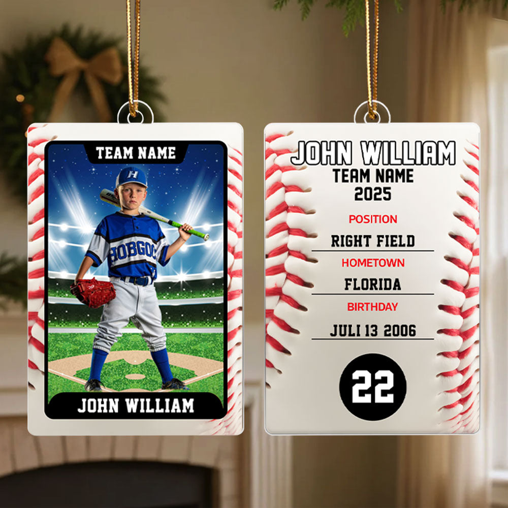 Baseball Card - Personalized Acrylic Ornament - Custom Photo Gift For Baseball Player T1807 Pt99