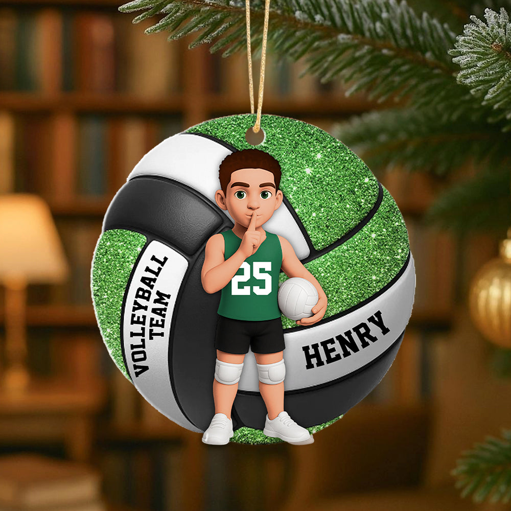 Personalized Volleyball Player Ornament, Gift For Sport Lover, Volleyball Team Gift, Volleyball Senior Christmas Gift, Sport Fan Ornament Hv01