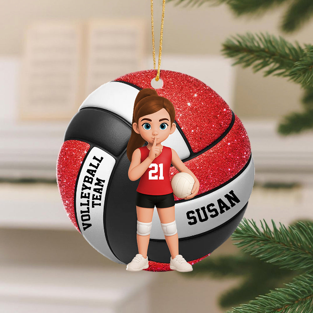 Personalized Volleyball Player Ornament, Gift For Sport Lover, Volleyball Team Gift, Volleyball Senior Christmas Gift, Sport Fan Ornament Hv01