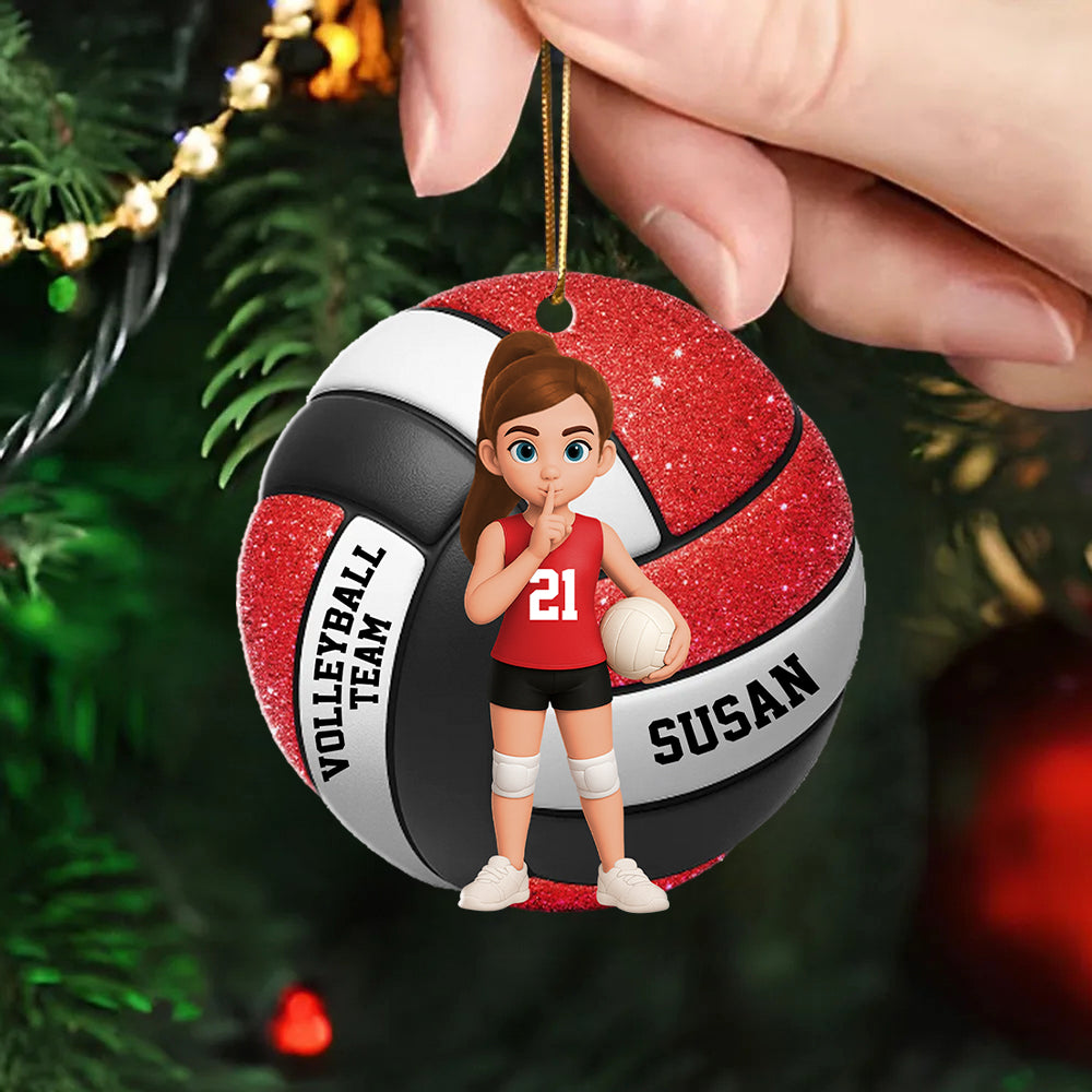 Personalized Volleyball Player Ornament, Gift For Sport Lover, Volleyball Team Gift, Volleyball Senior Christmas Gift, Sport Fan Ornament Hv01