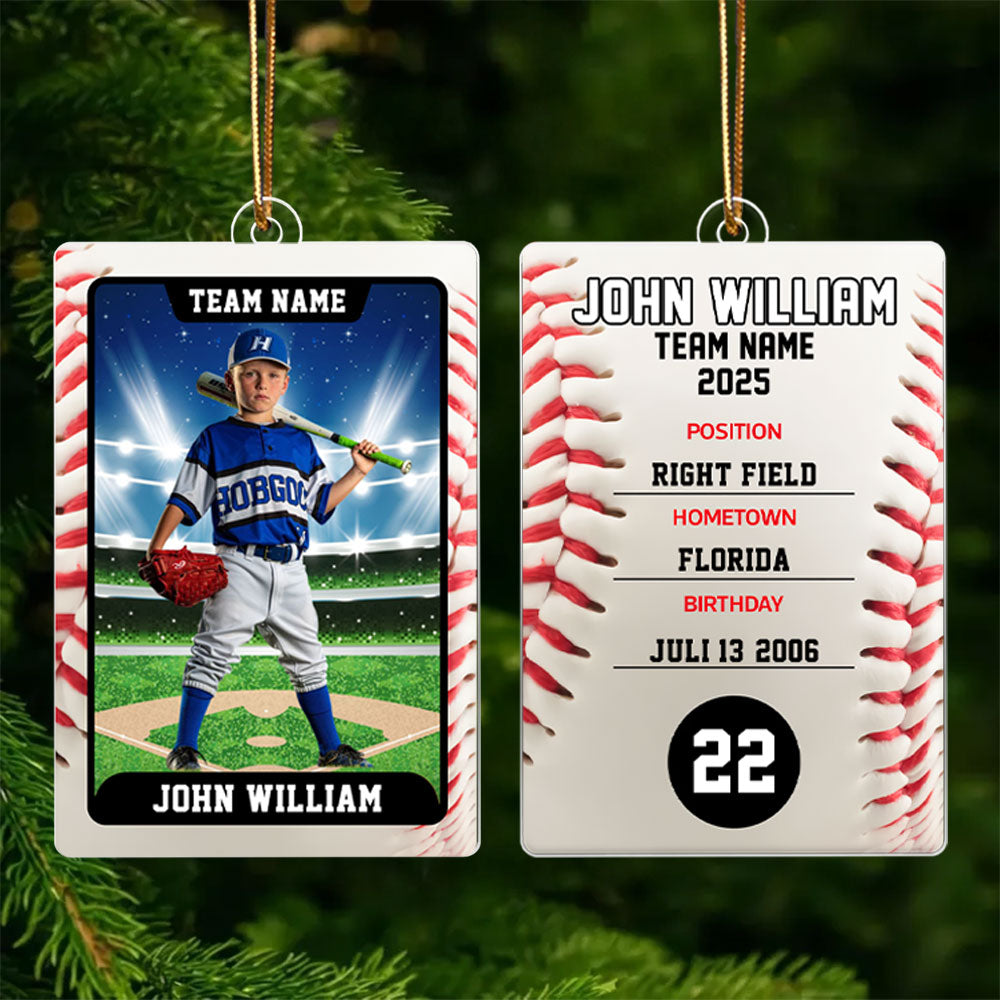Baseball Card - Personalized Acrylic Ornament - Custom Photo Gift For Baseball Player T1807 Pt99