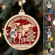 The Year We Visited Travel Ornament -Custom Traveling Destination Ornament, Couple Traveling Destination,Personalized Acrylic  Ornament Na02 Hv01