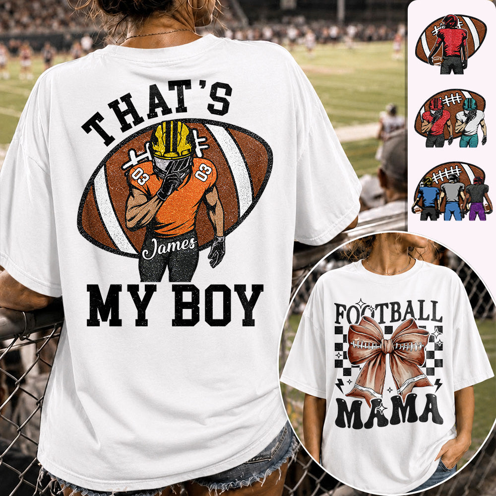 vThat’s My Boy Personalized Football Mom Football Grandma Shirt Gift For Sport Family T1807 Hv01
