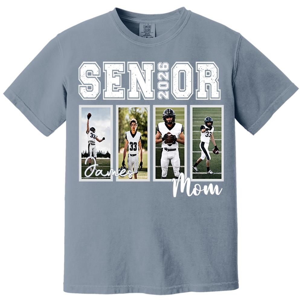 Custom 2026 Senior Football Mom Shirt, Custom Football Player Photos Shirt, Football Mama Shirt with Name & Jersey Number, Senior Night Tee Nh00