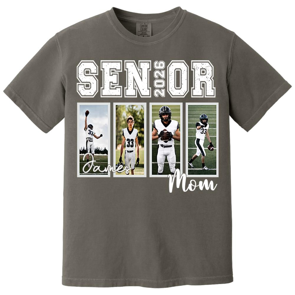 Custom 2026 Senior Football Mom Shirt, Custom Football Player Photos Shirt, Football Mama Shirt with Name & Jersey Number, Senior Night Tee Nh00