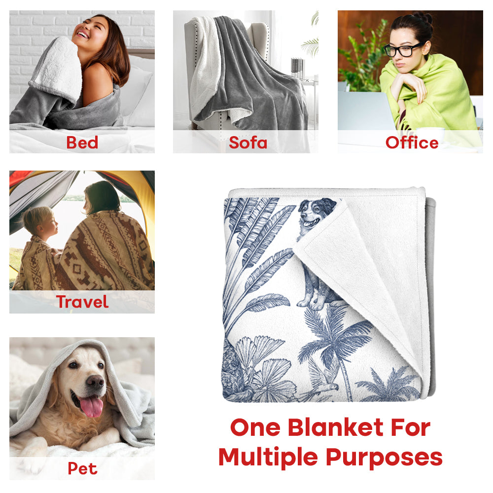 Custom Dog Mom Toile De Jouy Style, Personalized Blanket T1807  Hv01