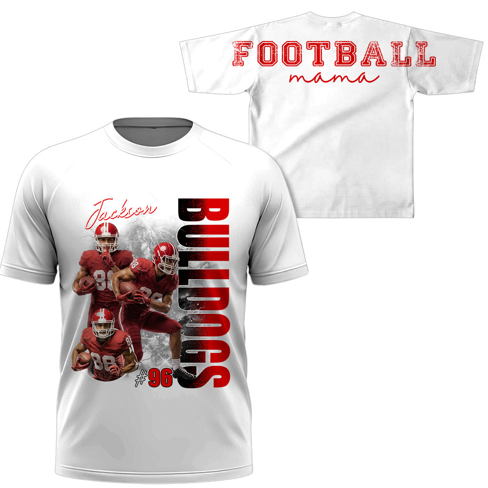 Personalized Football Mom Sweatshirt, Custom Large Back Graphic, Gift For Football Mom Football Family Football Lovers MI209 T24