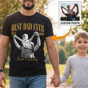 Best Dad Ever Vintage Photo Shirt, Personalized Dad Picture Shirt With Kids Photo, Father's Day Shirt, New Dad Gift MI209 VH01