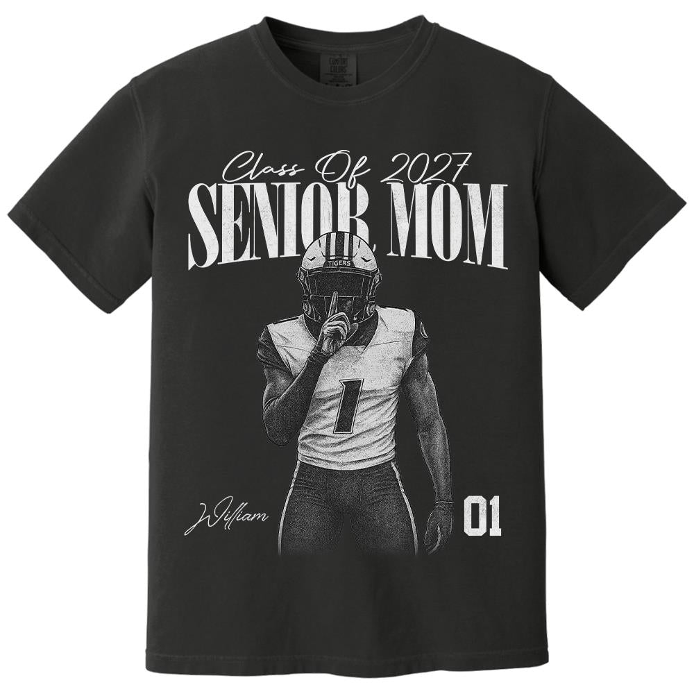 Personalized Senior Mom Shirt, Custom Sports Mom Gameday Shirt Proud Family Gift T1807 Hv01