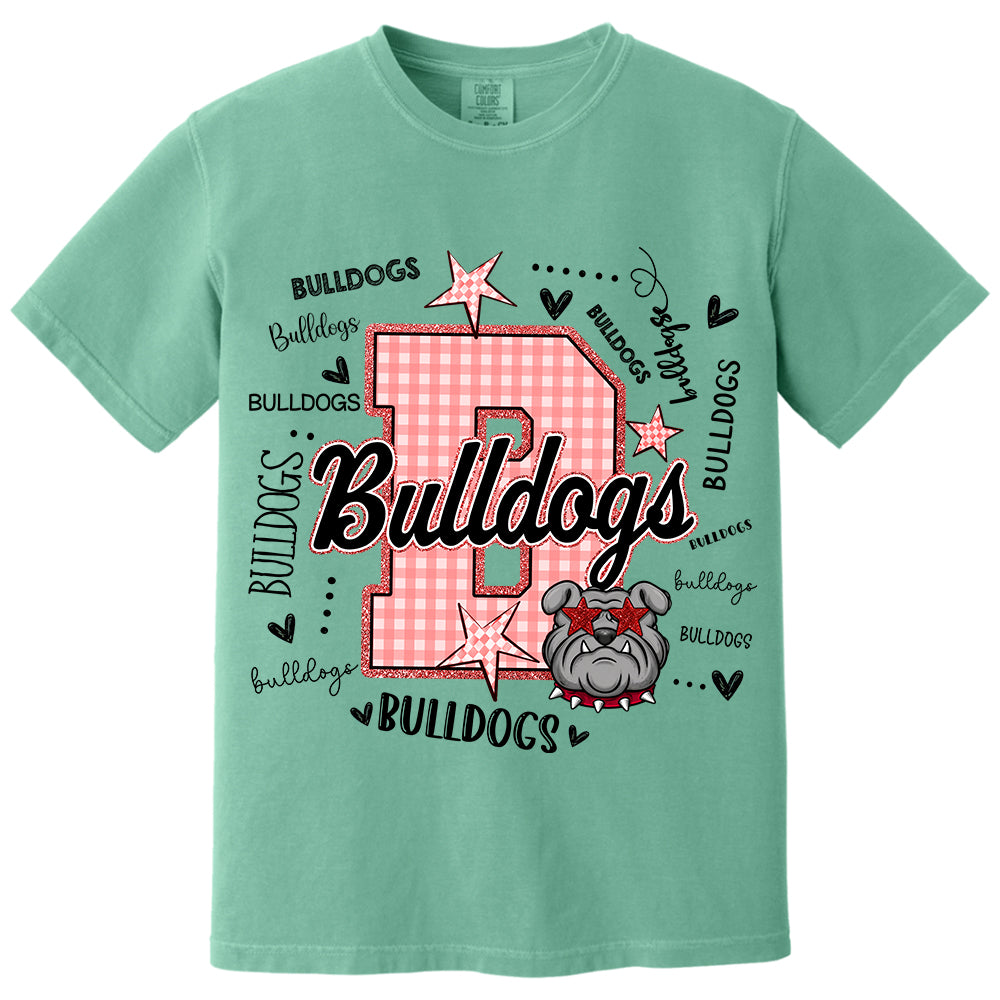 Custom Gingham School Mascot Game Day, Personalized Name Mascot T-Shirt Teacher Appreciation Gift VH01