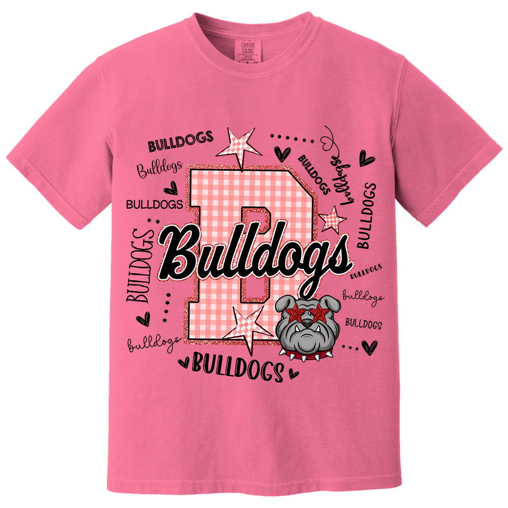 Custom Gingham School Mascot Game Day, Personalized Name Mascot T-Shirt Teacher Appreciation Gift VH01