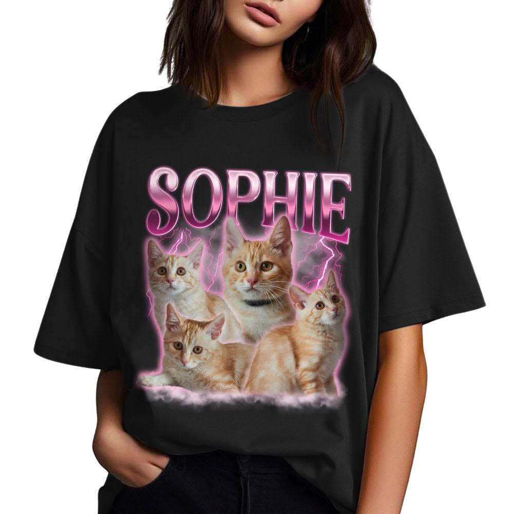 Custom Vintage Pet Shirt Pet Photo Name Custom Dog Shirt Personalized Dog Shirt Custom Dog T Shirts for Humans Custom Cat Shirt 90's Tee