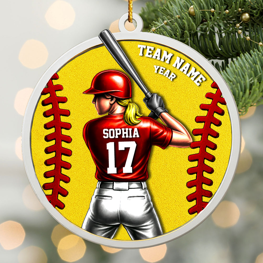 Softball Player Ornament - Personalized Gifts For Players A2110 Pt99