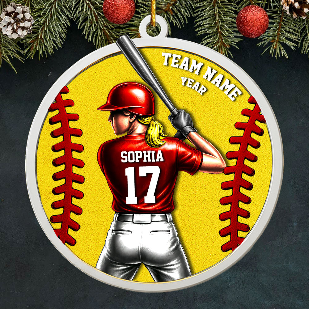 Softball Player Ornament - Personalized Gifts For Players A2110 Pt99