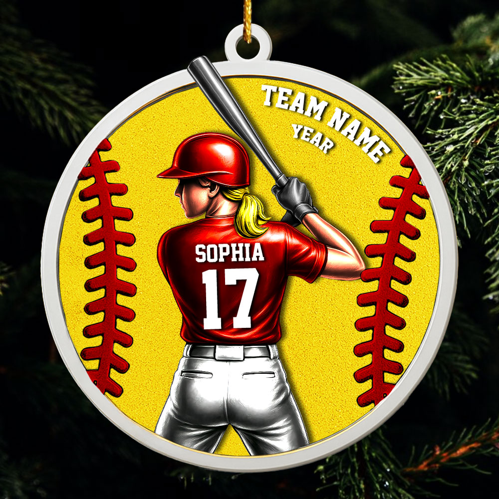 Softball Player Ornament - Personalized Gifts For Players A2110 Pt99