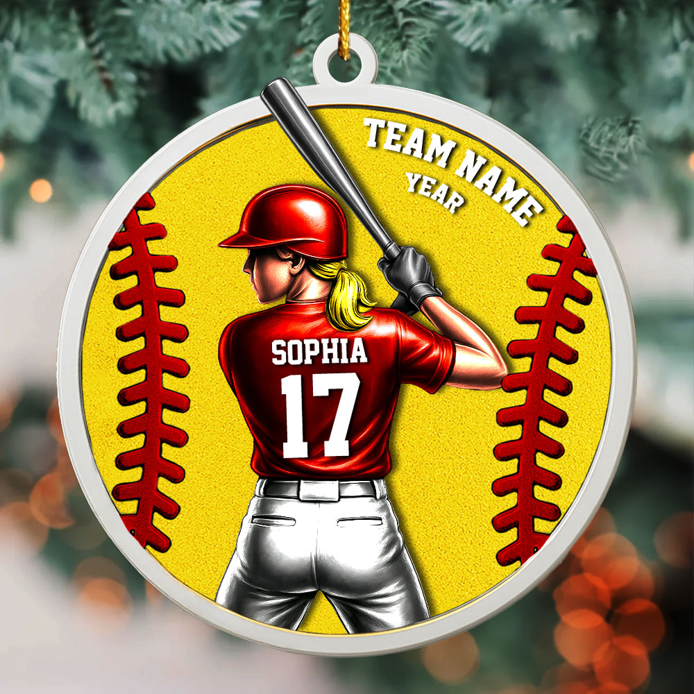Softball Player Ornament - Personalized Gifts For Players A2110 Pt99