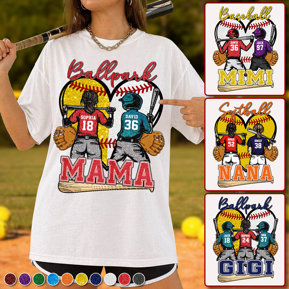 Baseball Grandma Mom - Personalized Shirt For Baseball Softball Family Mother's Day NA04 Pt99
