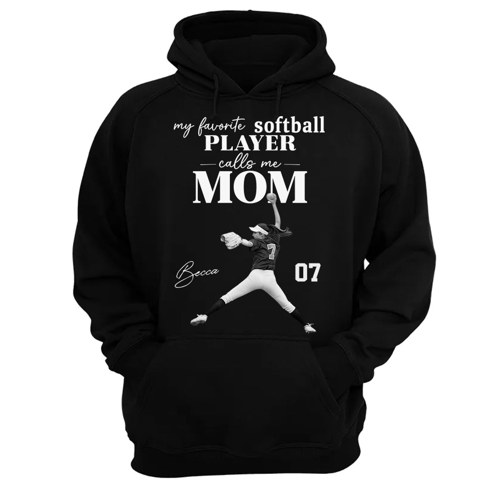 Personalized My Favorite Softball Player Calls me Mom Washed Tee Retro Bootleg Shirt For Softball Players T24