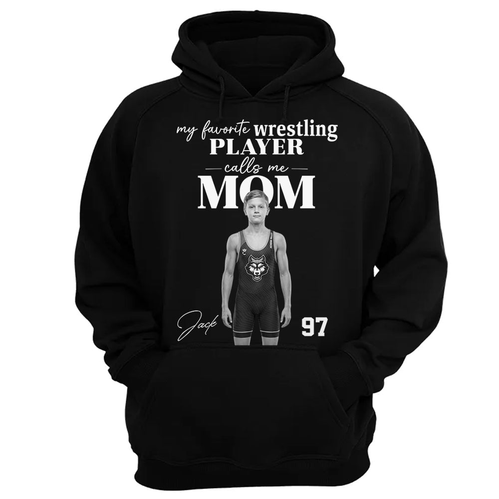 Personalized My Favorite Wrestling Player Calls me Mom Washed Tee Retro Bootleg Shirt For Wrestling Players T24