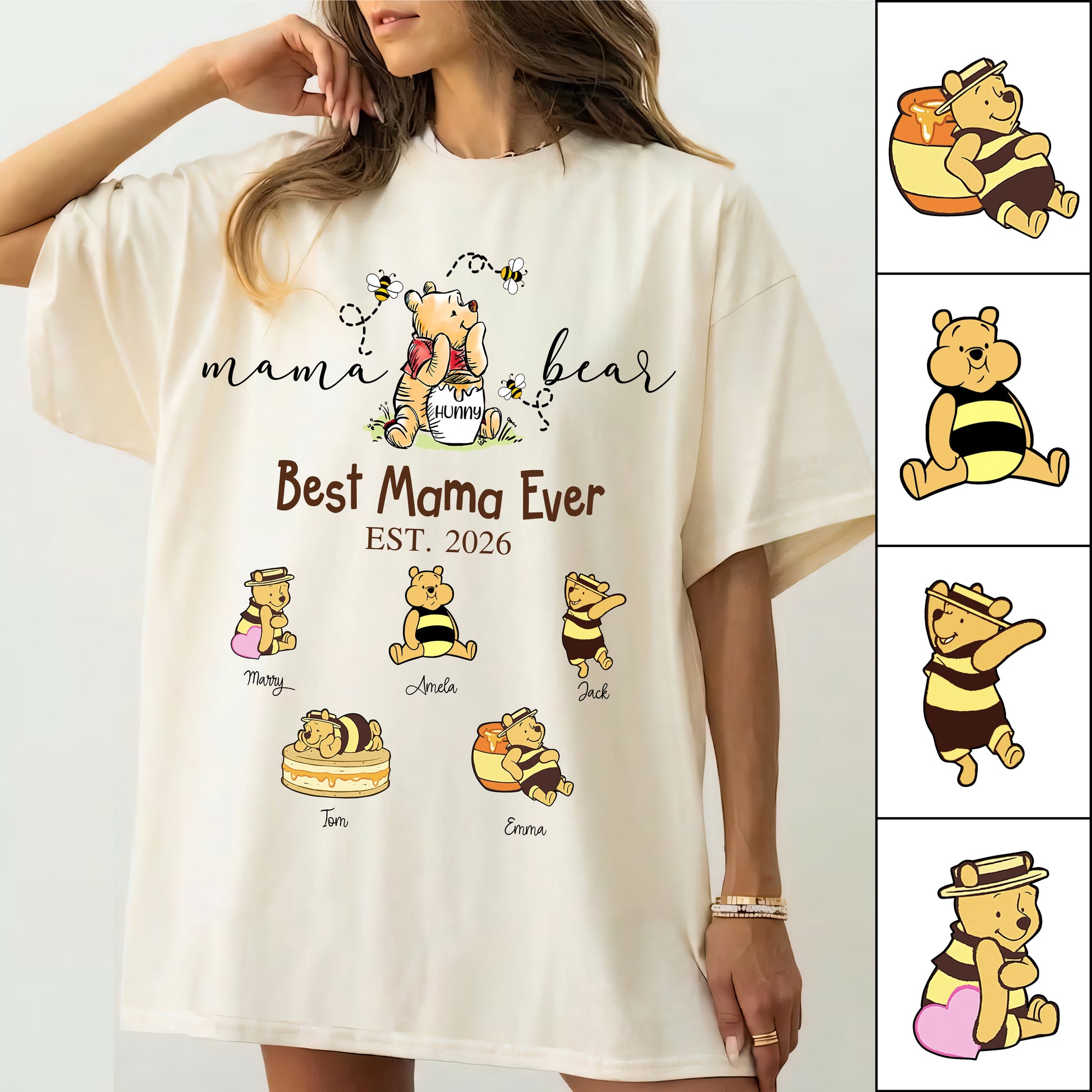 Mama Bear Best Mama Ever, Personalized Mama Bear Grandma Bear Est Shirt Sweatshirt, Gift For Mom Grandma, Gift For Mother's Day MI209