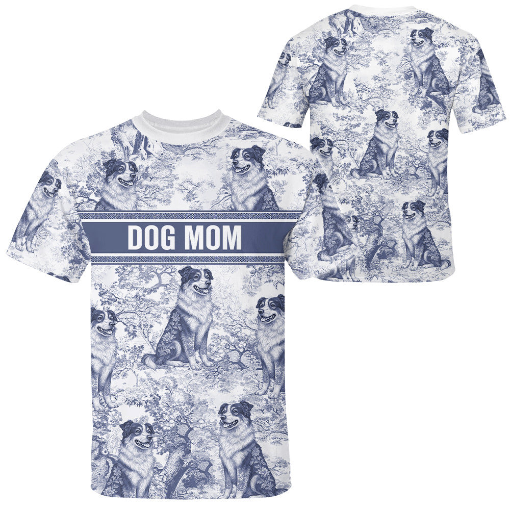 Custom Dog Mom Style Gift Toile De Jouy Chinoiseries, Personalized All Over Print Shirt  Hv01