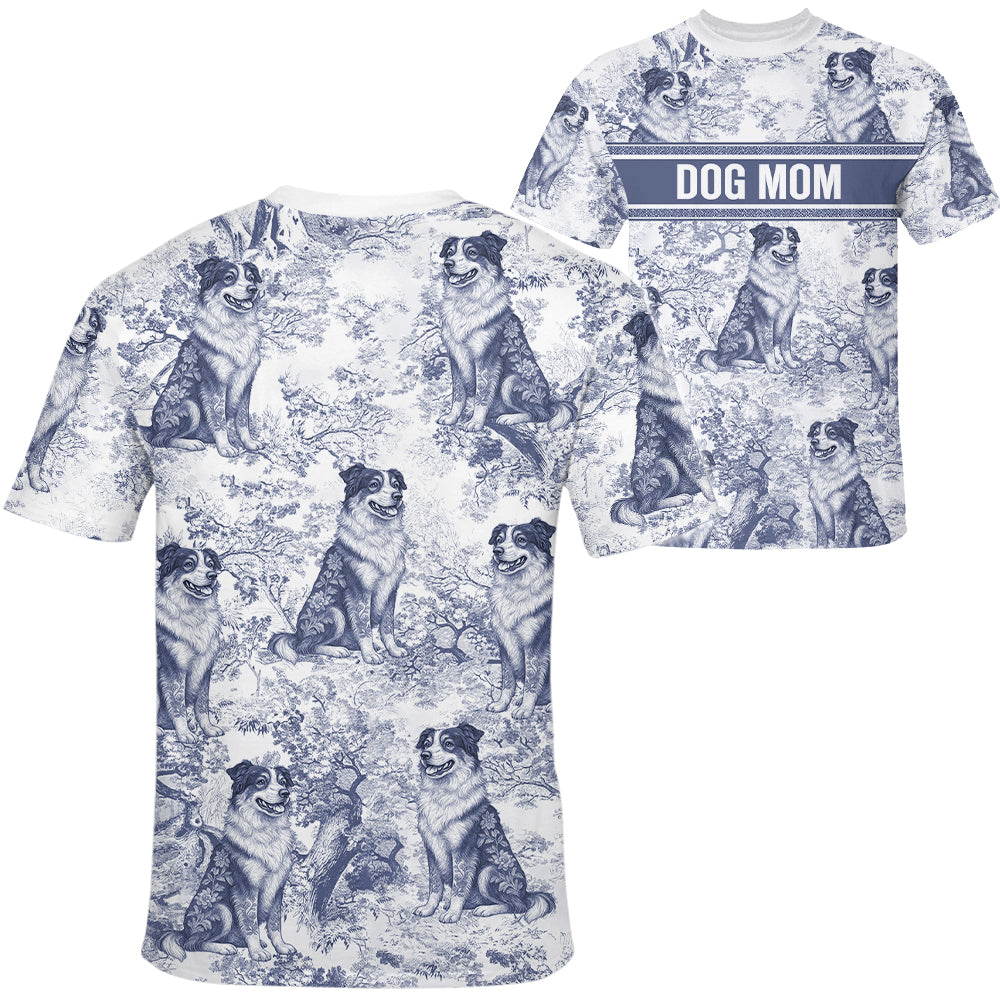 Custom Dog Mom Style Gift Toile De Jouy Chinoiseries, Personalized All Over Print Shirt  Hv01