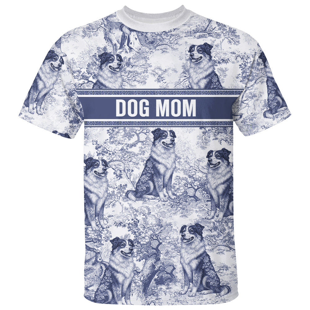 Custom Dog Mom Style Gift Toile De Jouy Chinoiseries, Personalized All Over Print Shirt  Hv01