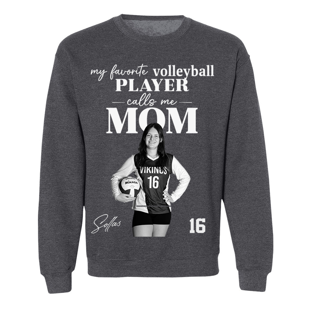 Personalized My Favorite Volleyball Player Calls me Mom Washed Tee Retro Bootleg Shirt For Volleyball Players T24