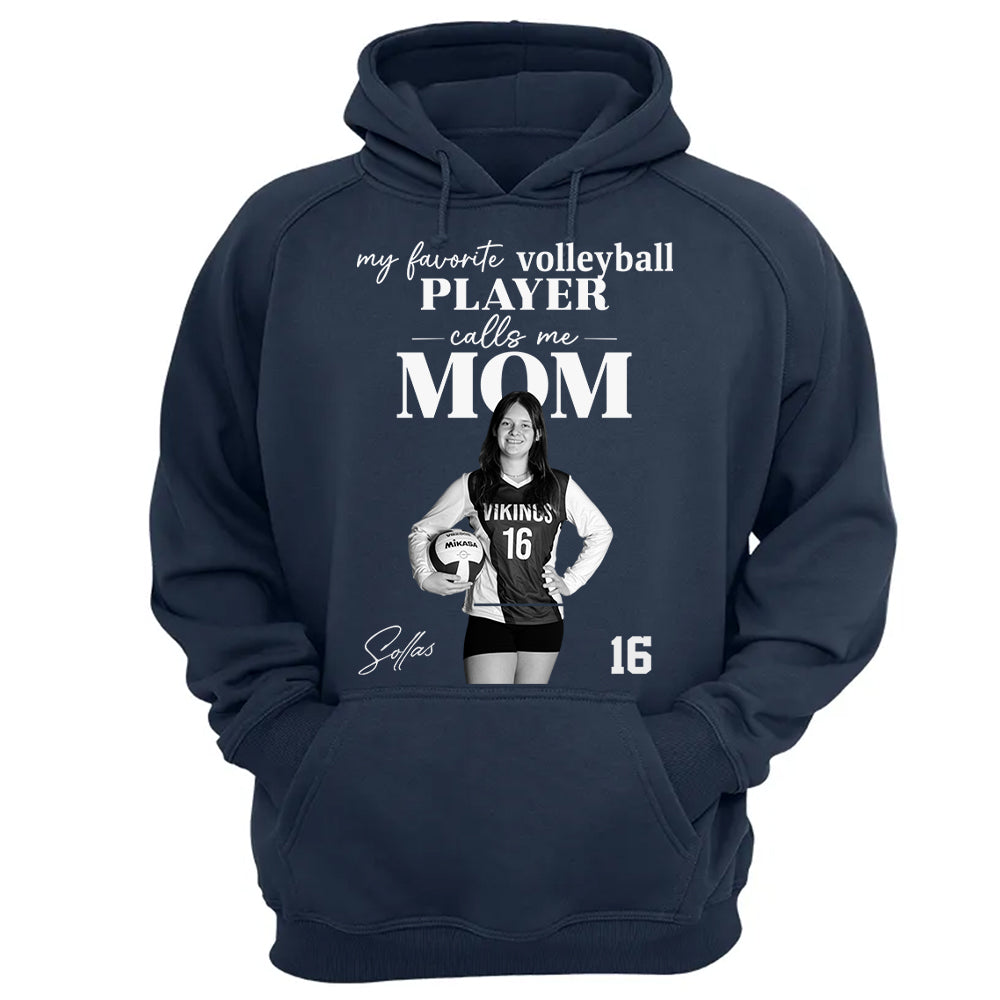 Personalized My Favorite Volleyball Player Calls me Mom Washed Tee Retro Bootleg Shirt For Volleyball Players T24