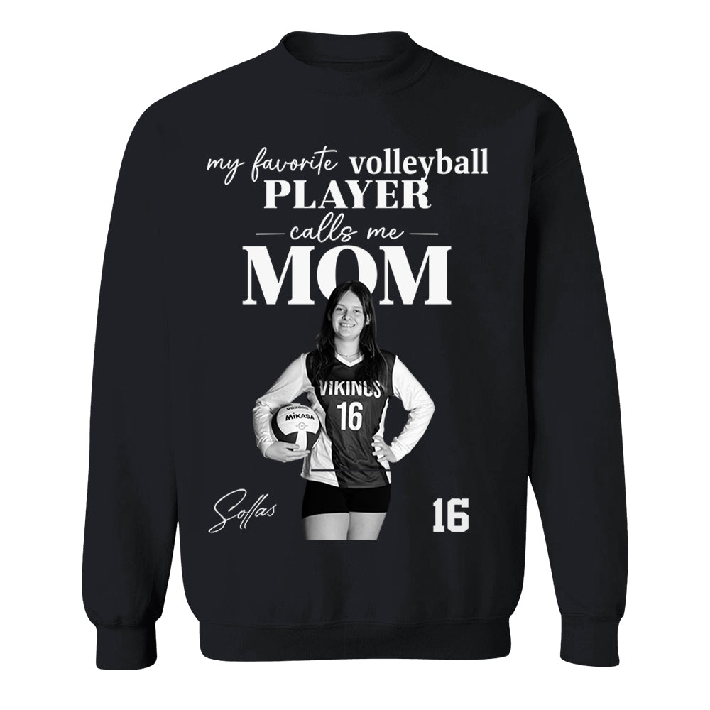 Personalized My Favorite Volleyball Player Calls me Mom Washed Tee Retro Bootleg Shirt For Volleyball Players T24