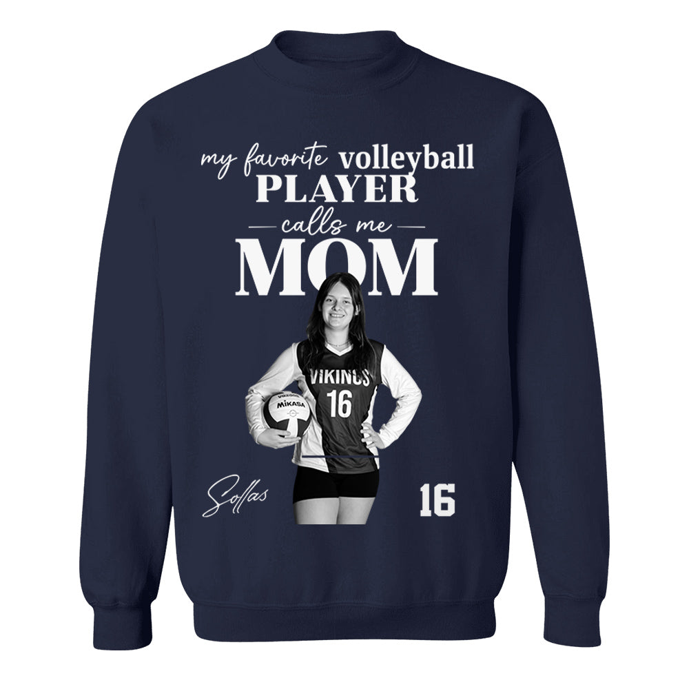 Personalized My Favorite Volleyball Player Calls me Mom Washed Tee Retro Bootleg Shirt For Volleyball Players T24