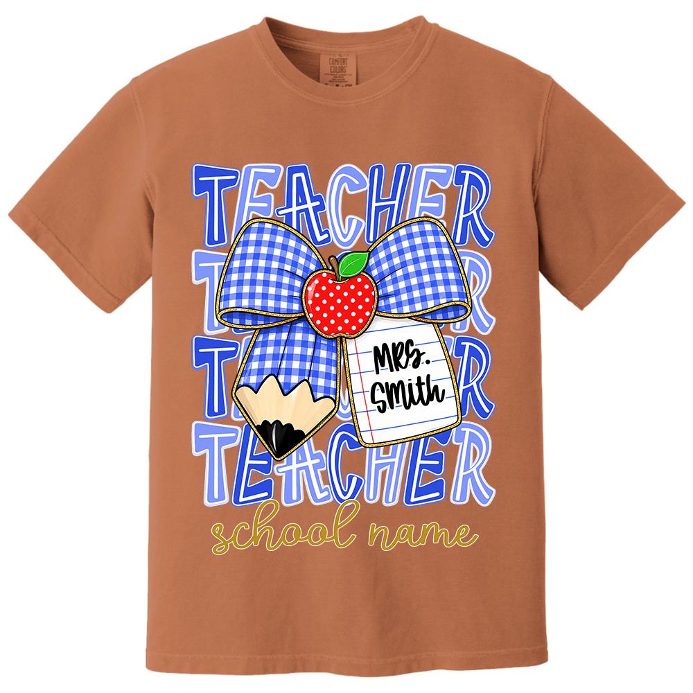 Personalized Coquette Bow Teacher Para Librarian Counselor Appreciation Back to School, Custom Job Title Teacher Name, Gifts For Teacher MI209 Hv01