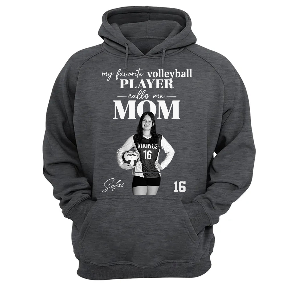 Personalized My Favorite Volleyball Player Calls me Mom Washed Tee Retro Bootleg Shirt For Volleyball Players T24