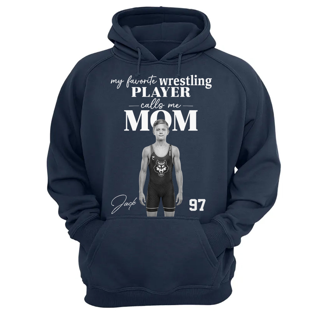 Personalized My Favorite Wrestling Player Calls me Mom Washed Tee Retro Bootleg Shirt For Wrestling Players T24