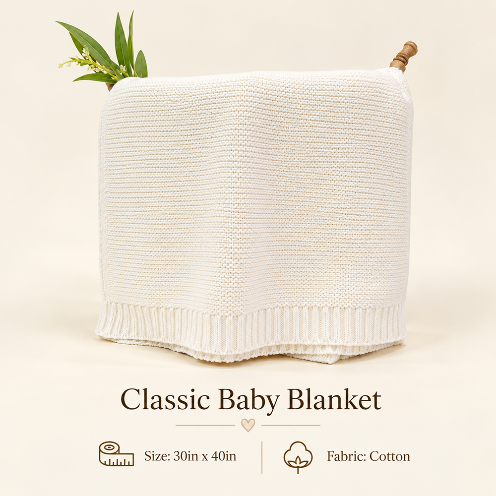 Embroidered Knit Baby Blanket, Soft Cotton Knit Baby Blanket, Custom Baby Name Blanket, Baby Shower Gift, Newborn Blanket, Keepsake Gift for Baby Pt99