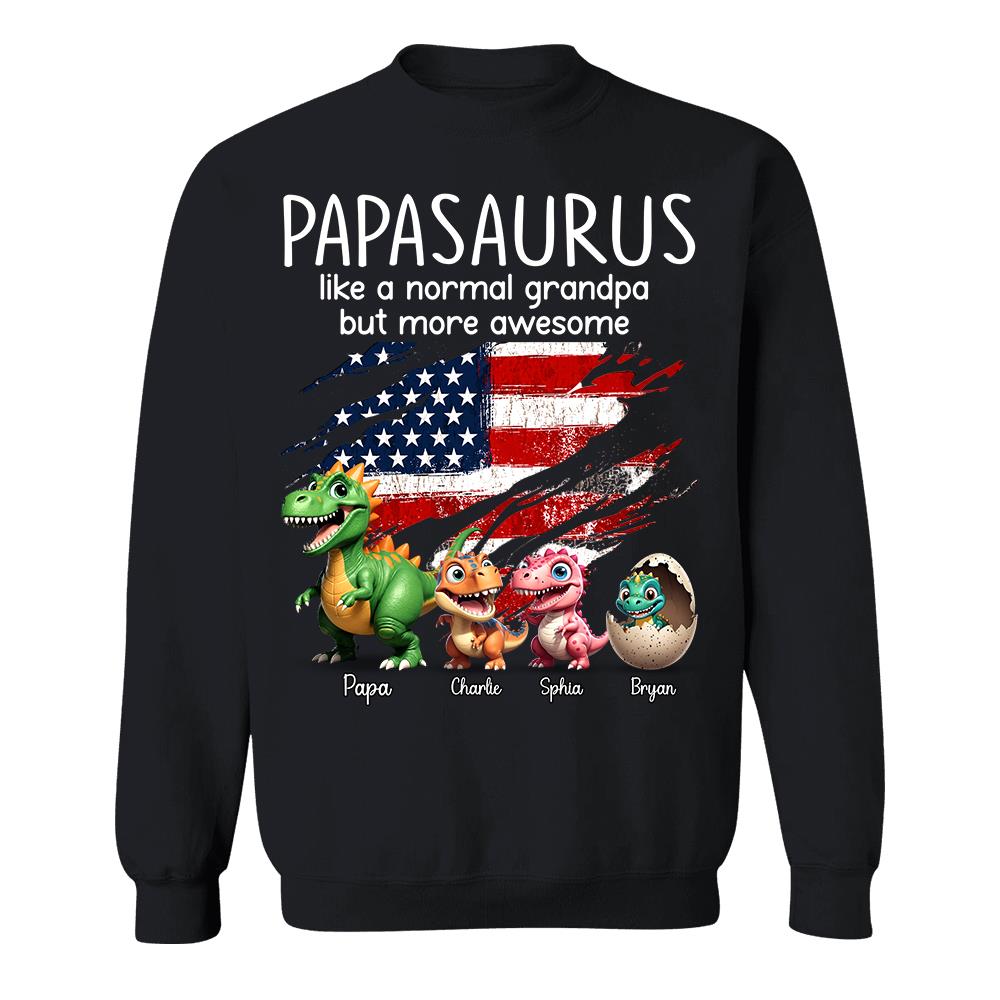 Custom Papasaurus And Kids  Dinosaurs Shirt, Father's Day Gift For Dad Grandpa L0411 Hv01