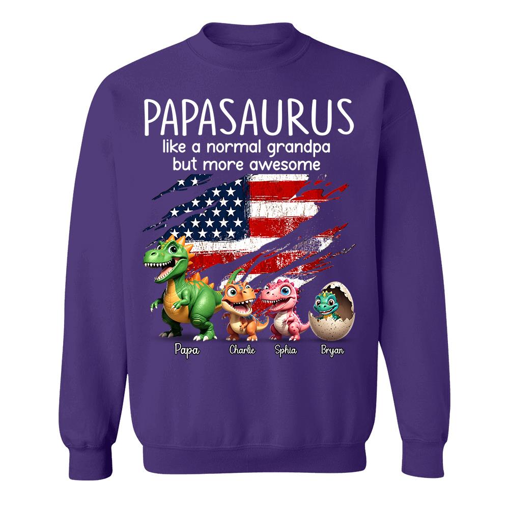 Custom Papasaurus And Kids  Dinosaurs Shirt, Father's Day Gift For Dad Grandpa L0411 Hv01