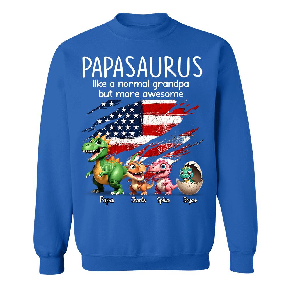 Custom Papasaurus And Kids  Dinosaurs Shirt, Father's Day Gift For Dad Grandpa L0411 Hv01