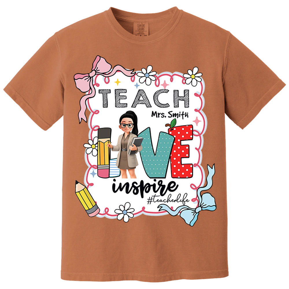 Teach Love Inspire Personalized Shirt For Teachers Vr2 A2110 Nh00