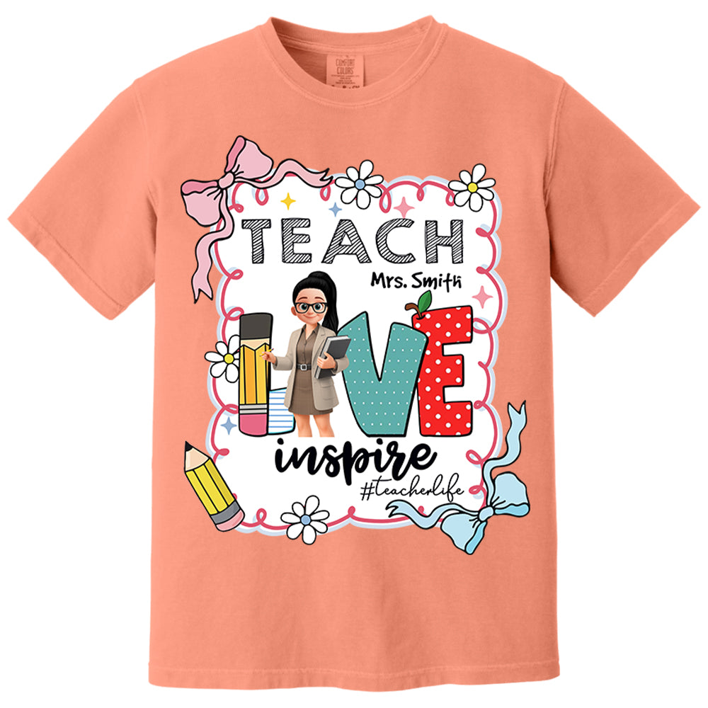 Teach Love Inspire Personalized Shirt For Teachers Vr2 A2110 Nh00
