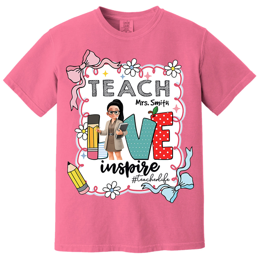 Teach Love Inspire Personalized Shirt For Teachers Vr2 A2110 Nh00