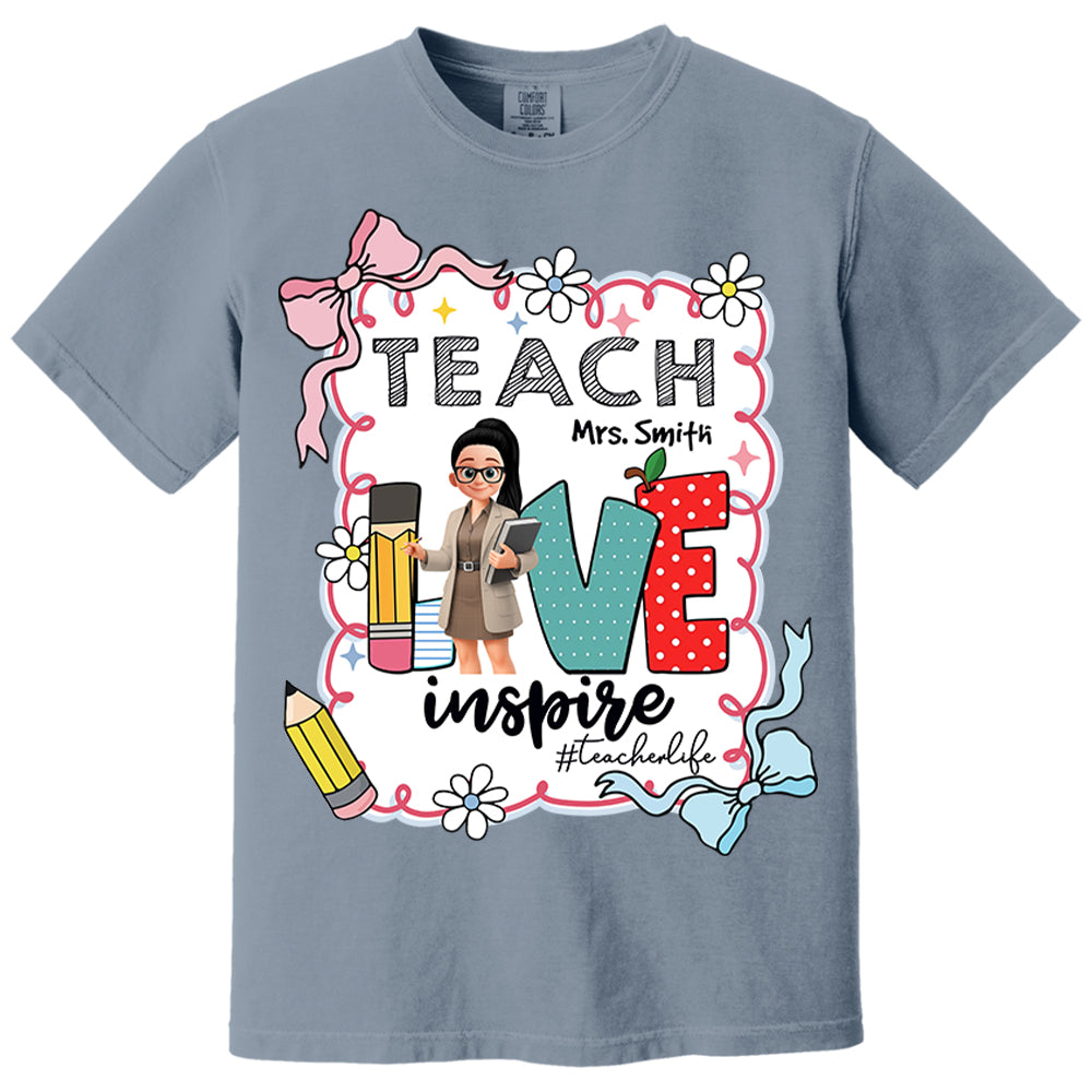 Teach Love Inspire Personalized Shirt For Teachers Vr2 A2110 Nh00