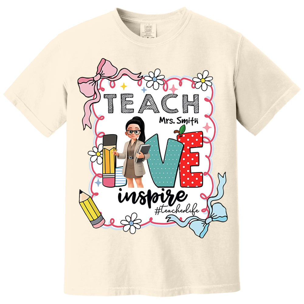 Teach Love Inspire Personalized Shirt For Teachers Vr2 A2110 Nh00