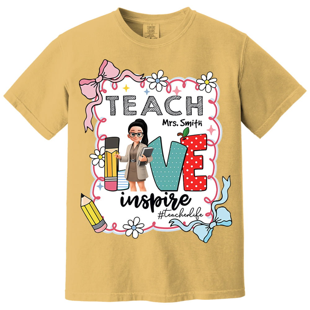 Teach Love Inspire Personalized Shirt For Teachers Vr2 A2110 Nh00