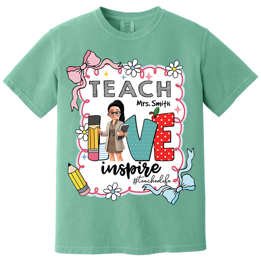 Teach Love Inspire Personalized Shirt For Teachers Vr2 A2110 Nh00