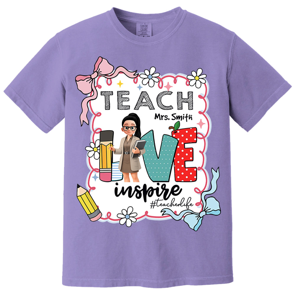 Teach Love Inspire Personalized Shirt For Teachers Vr2 A2110 Nh00