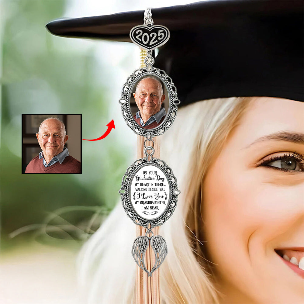 On Your Graduation Day My Heart Is There - Custom Graduation Tassel Photo Charm Tu20